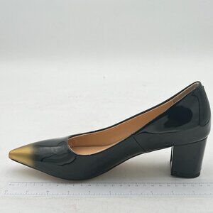 FOWT Black And Gold Chunky Heels Comfortable Block Heel Work Dress Pumps